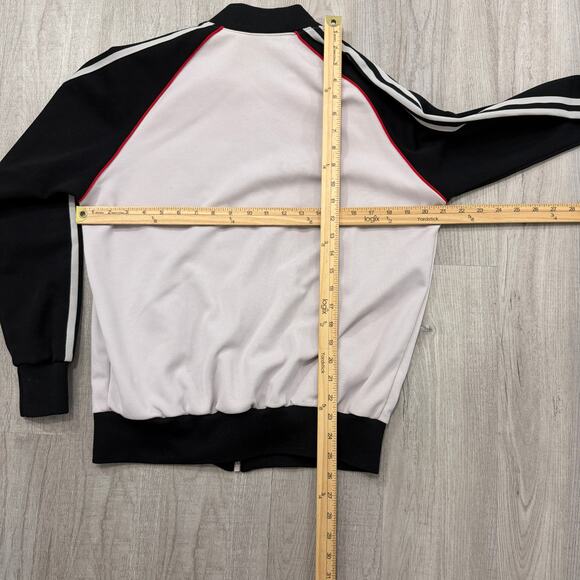 Vintage Adidas Tracksuit Jacket Men's Medium Gray Black Full Zip Sweatshirt 80s - Picture 7 of 8